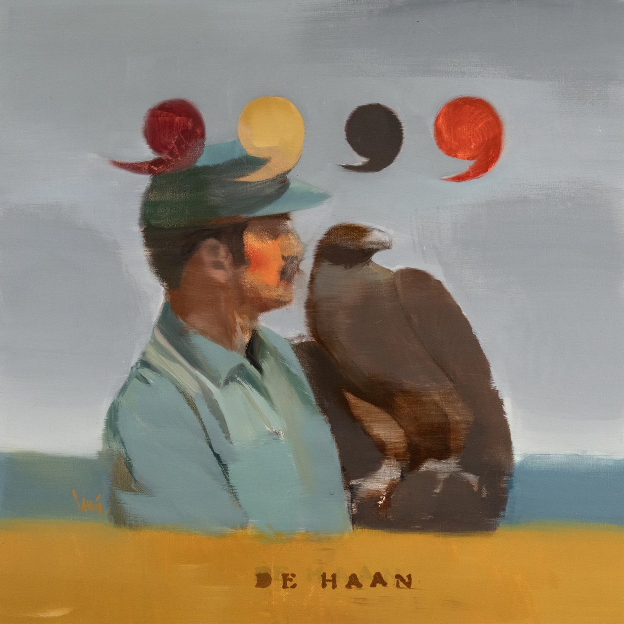 Museum of Modern Eagles 16 (De Haan), 2024 (olje på lin) av Davis Lisboa