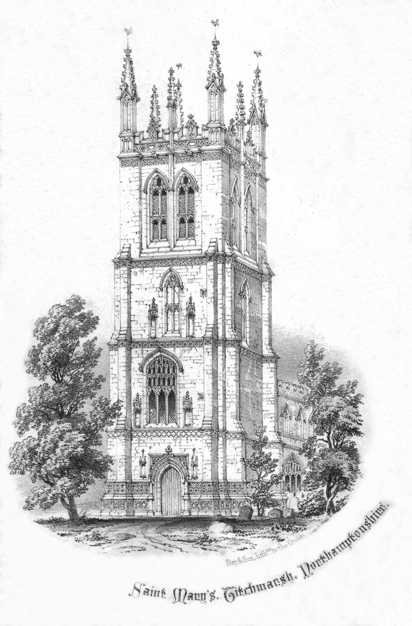 Saint Marys, Titchmarsh. Northamptonshire, ca 1850-tallet av Day and Son