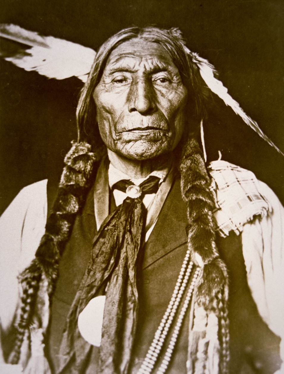 Wolf Robe (f. 1841) 1909 (s/hvitt-bilde) av DeLancey W. Gill