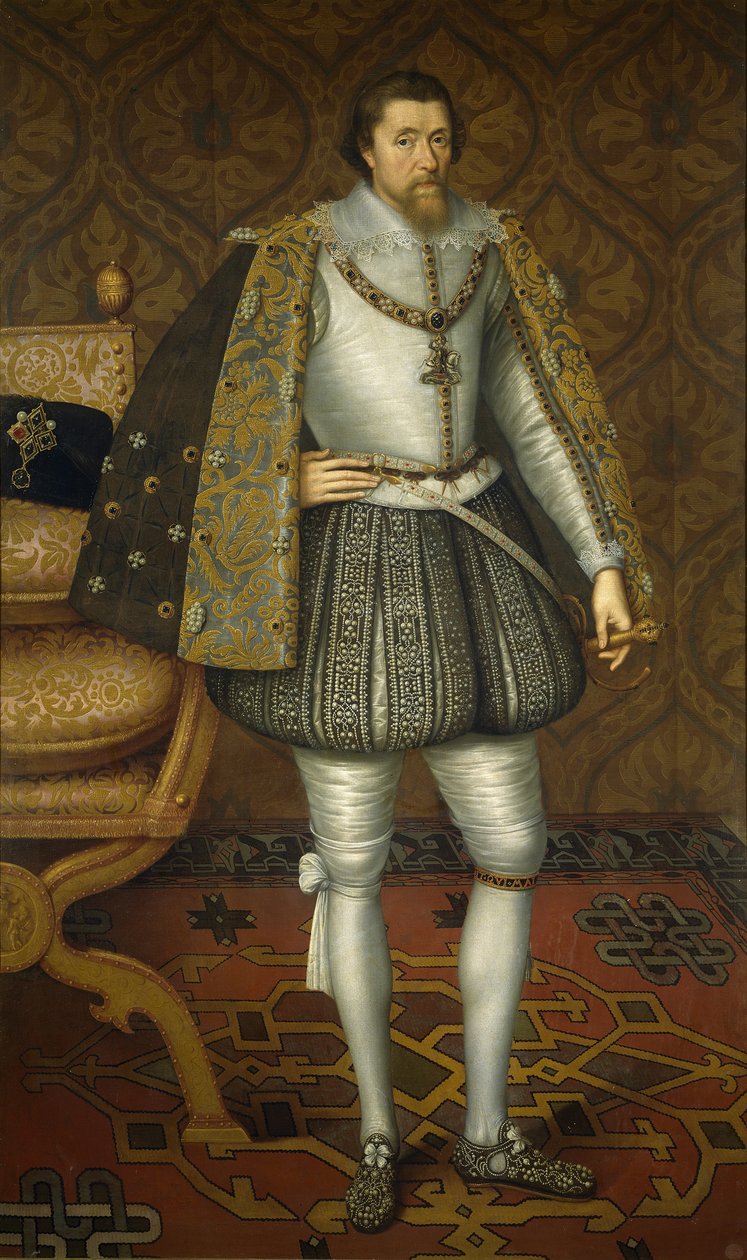 Portrett av kong James I av England 1566-1625, ca. 1605 av De Critz