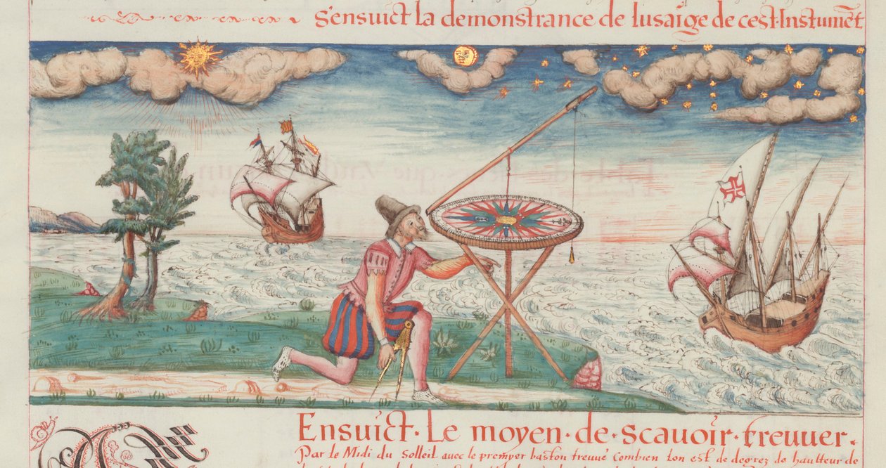 Illustrasjon fra De første verkene til Jacques de Vaulx, pilot i marinen, 1583. av De Vaulx
