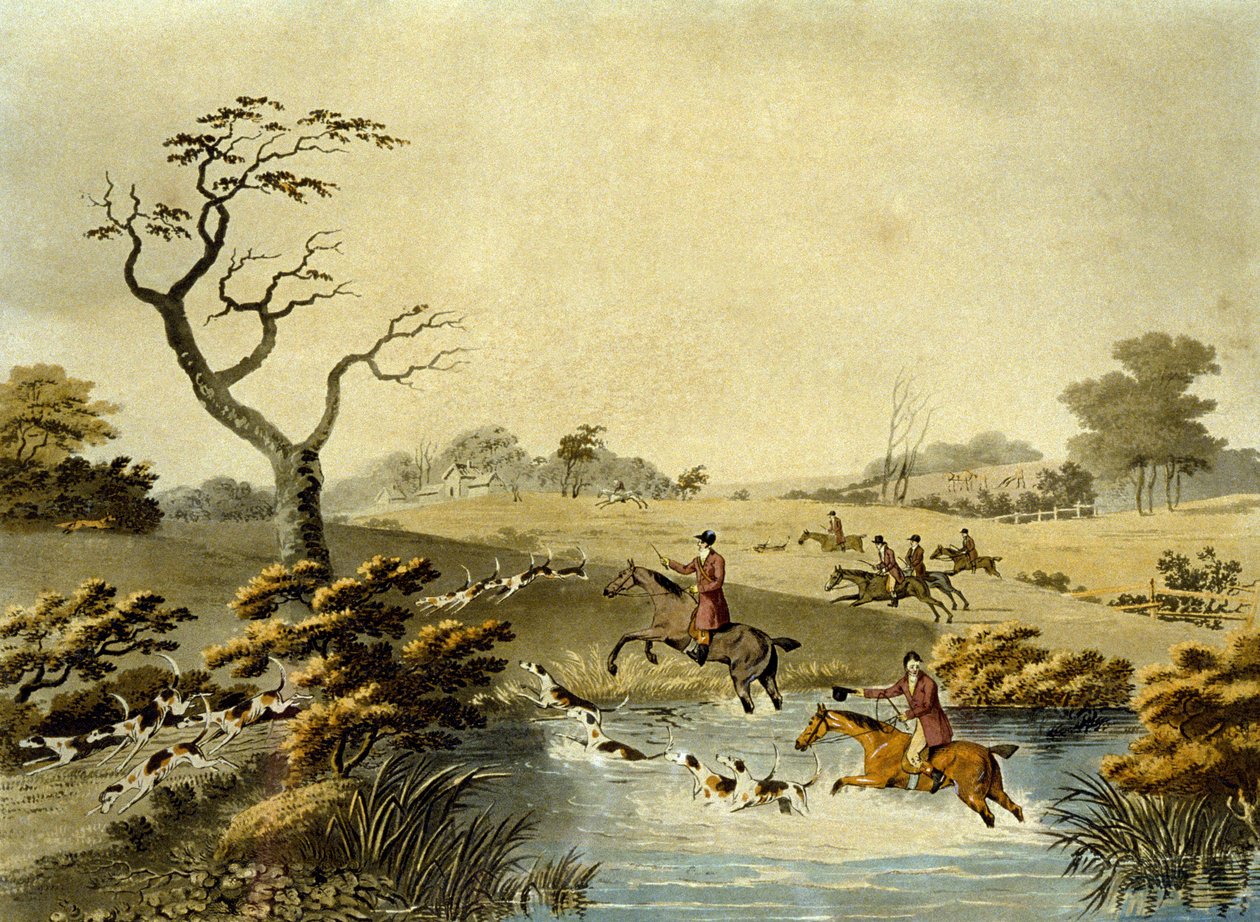 Middag, revejakt, gravert av J.H. Clarke og F. Jeakes av Dean Snr. (after) Wolstenholme