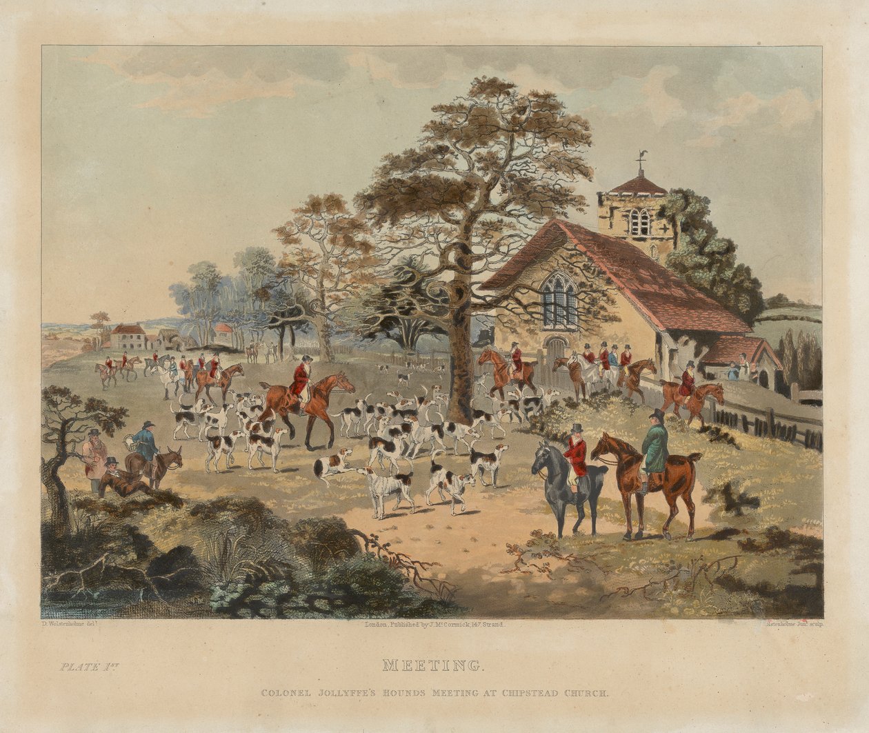 [Revejakt] sett på fire: (1) Meeting / Oberst Jollyffe's Hounds Meeting of Chipstead Church av Dean Wolstenholme