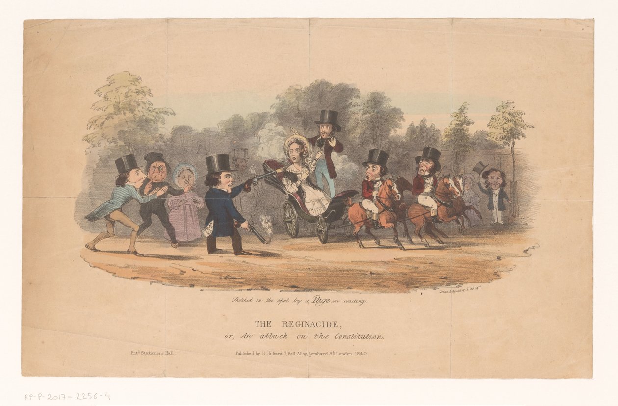 Aanslag op koningin Victoria, 1840 Reginacide, eller, et angrep på grunnloven (tittel på objekt) av Dean and Munday