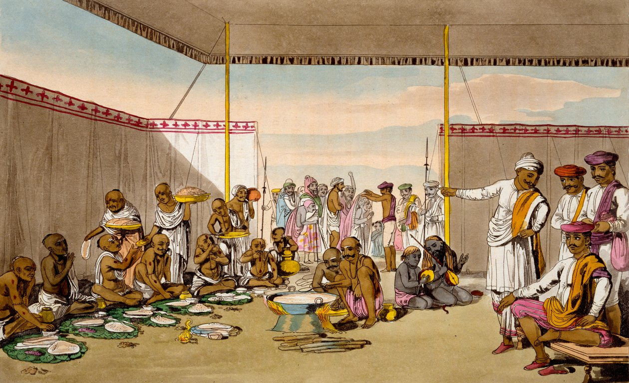 En Mahratta Surdar som underholder Brahmins, fra 