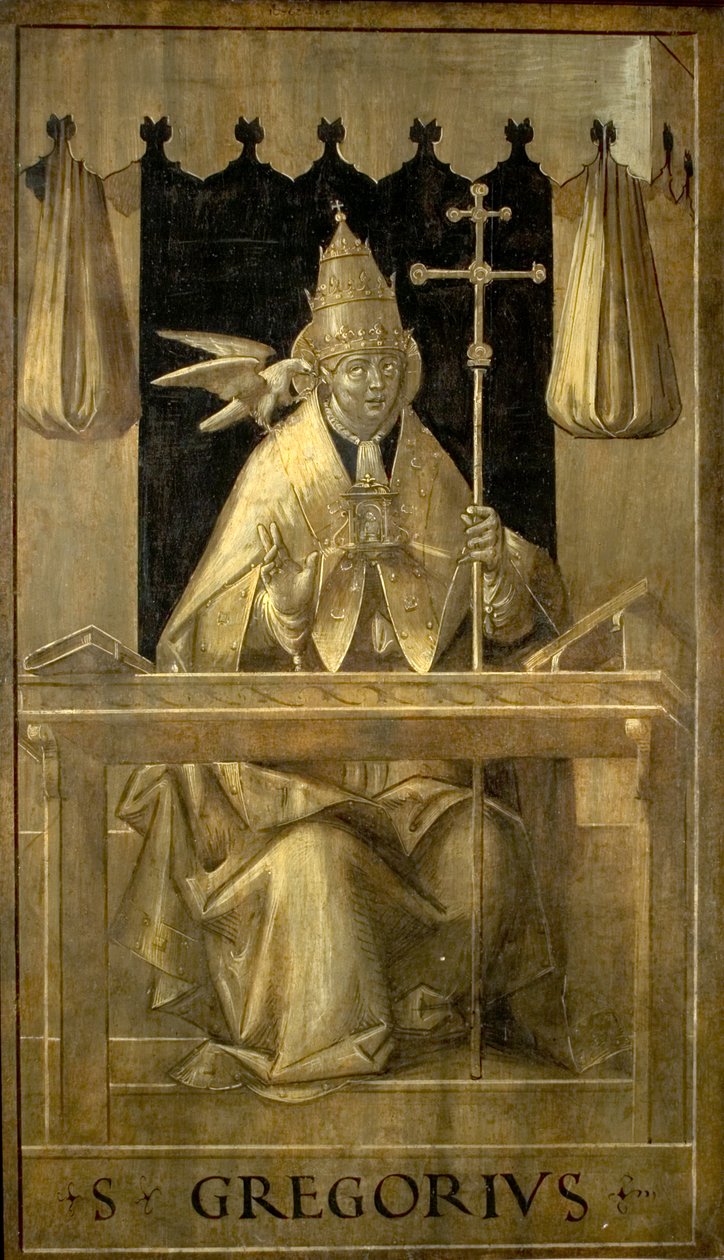 St Gregory in his Study (verso), ca. 1520 av Defendente Ferrari