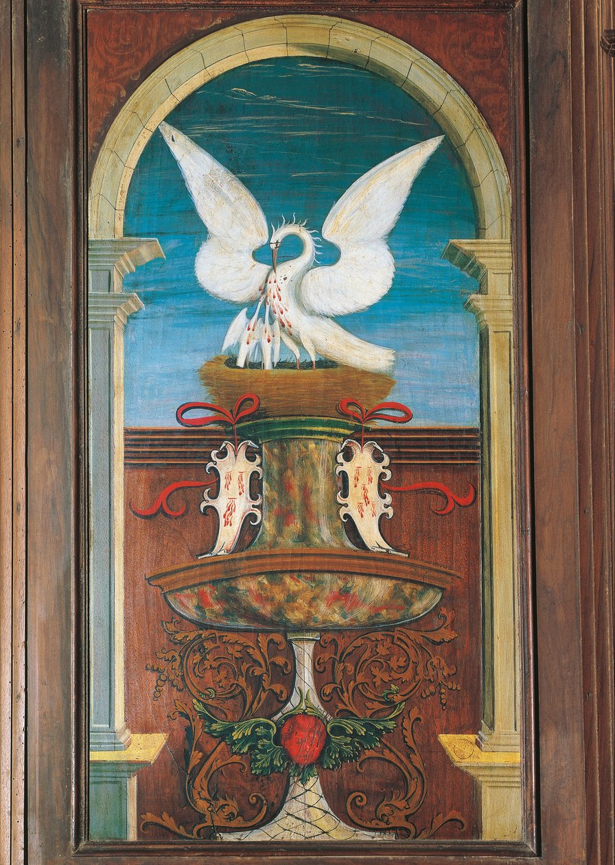 Fontene malt av Defendente Ferrari (1480 eller 1485-1540), på den bakre delen av koret fra 1500-tallet, Church of Saint Jerome, Biella. Italia av Defendente Ferrari