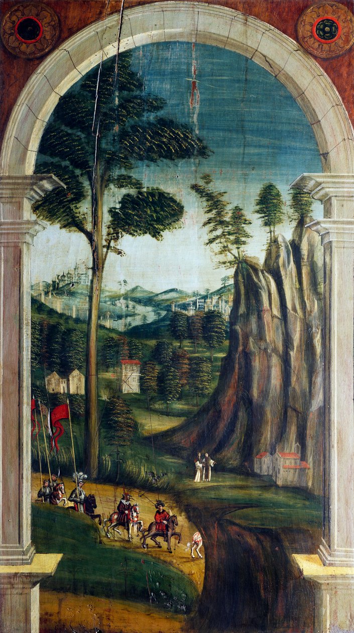 Perspektiv malt av Defendente Ferrari (1480 eller 1485-1540), på bakre del av koret fra 1500-tallet, Church of Saint Jerome, Biella, Italia av Defendente Ferrari