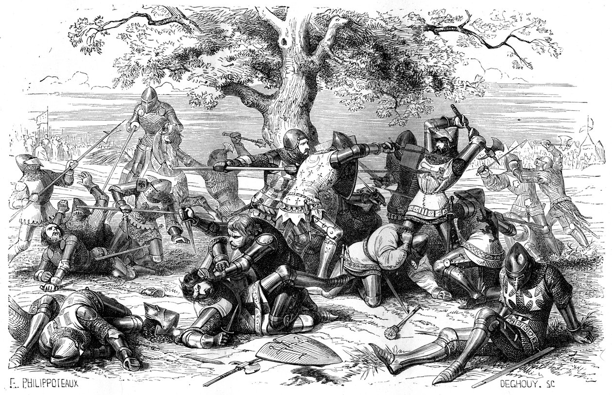 Tretti franske riddere kjemper mot engelskmennene, Bretagne, Frankrike, 1351 1882-1884 av Deghouy