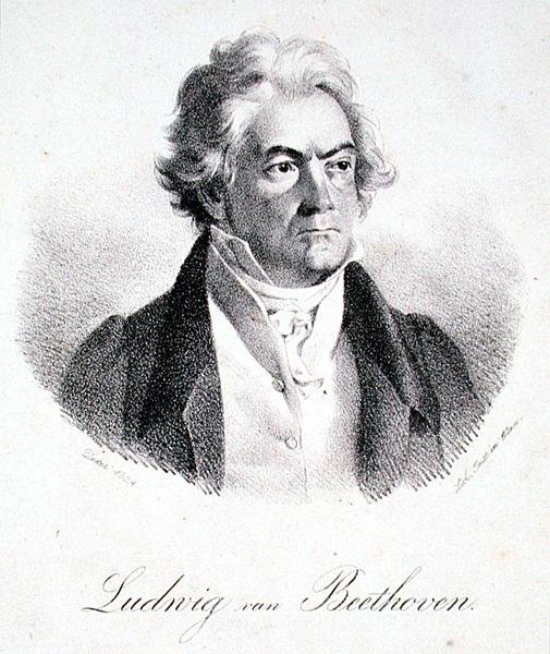 Ludwig van Beethoven (1770-1827) 1824 (lito) av Deker Deker
