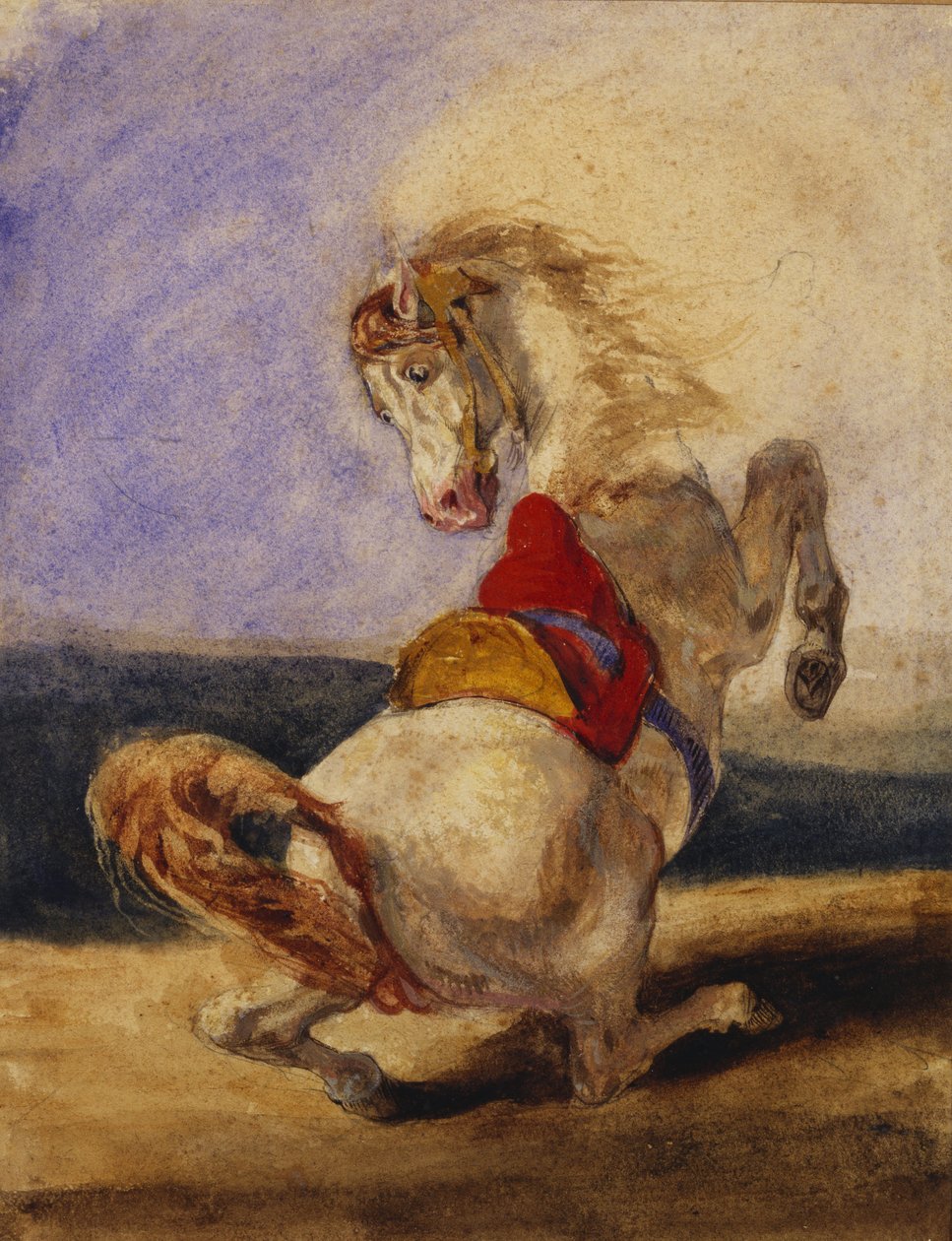 Oppdrande hest av Delacroix