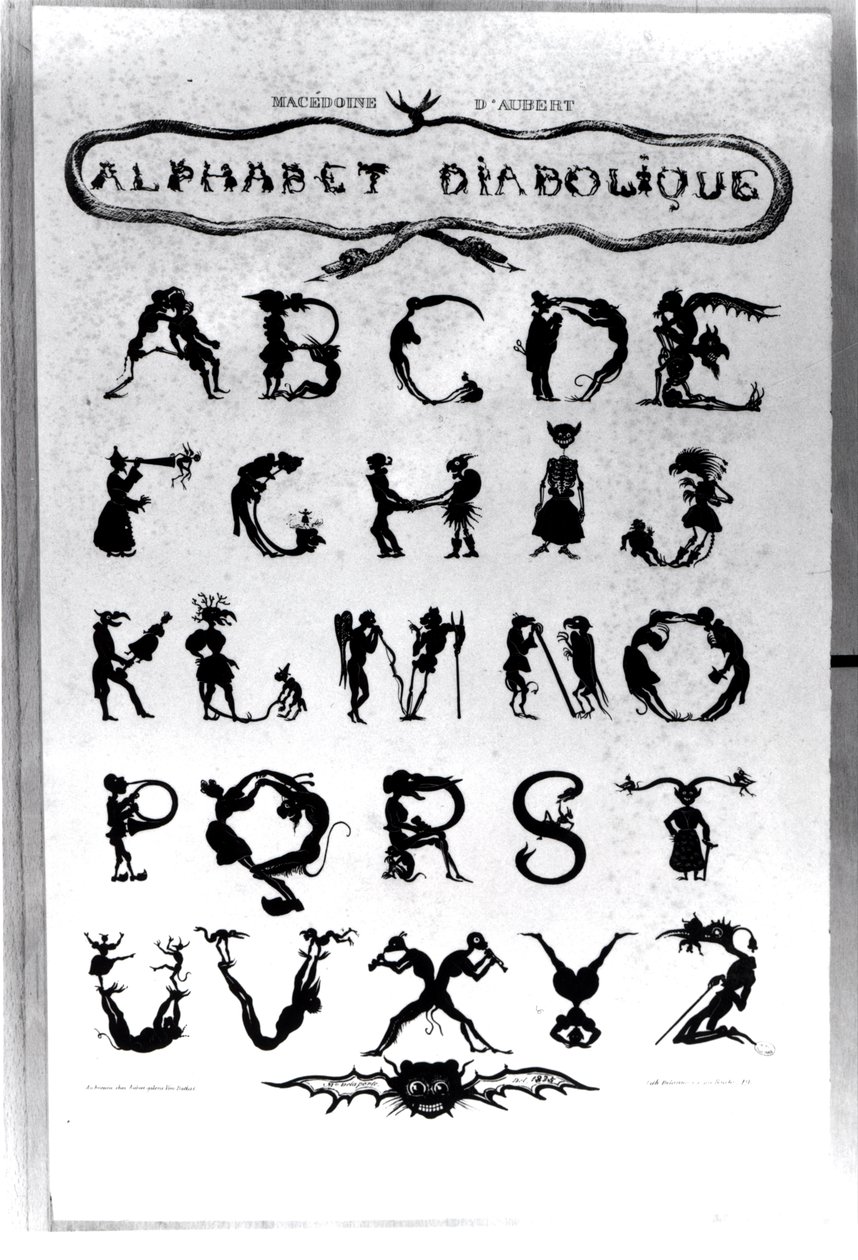 Devilish Alphabet, gravert av Delannois, 1825 av Delaporte