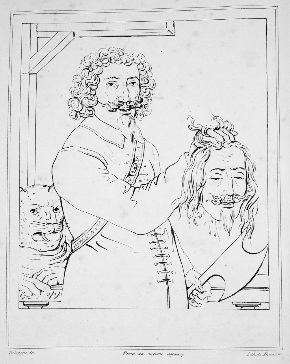 Henrettelsen av Charles I, gravert av De Ducarme av Delaporte