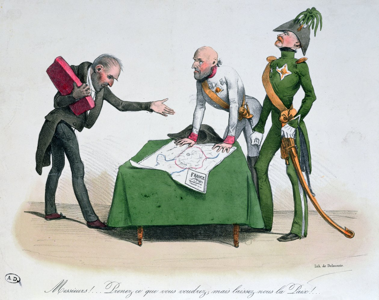 Karikatur av kongressen i Wien 1814-15 av Delaunois