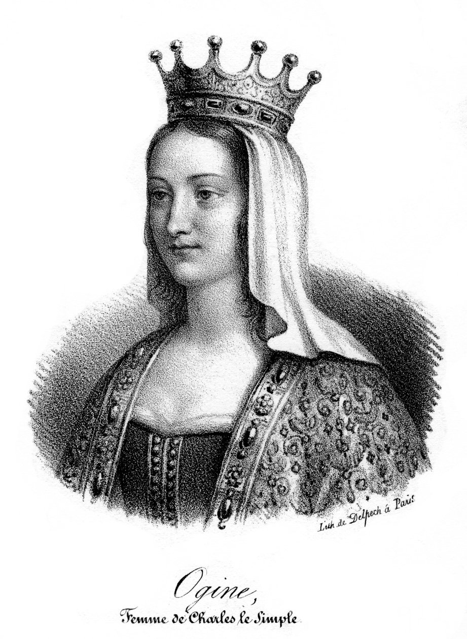 Edgifu av Wessex, konsort av Charles III The Simple of France, 1800-tallet av Delpech