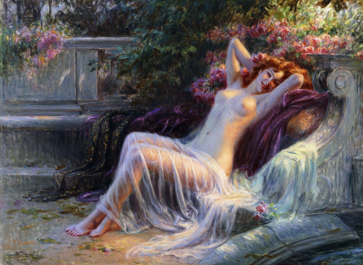 Naken med roser; Nu aux Roses av Delphin Enjolras