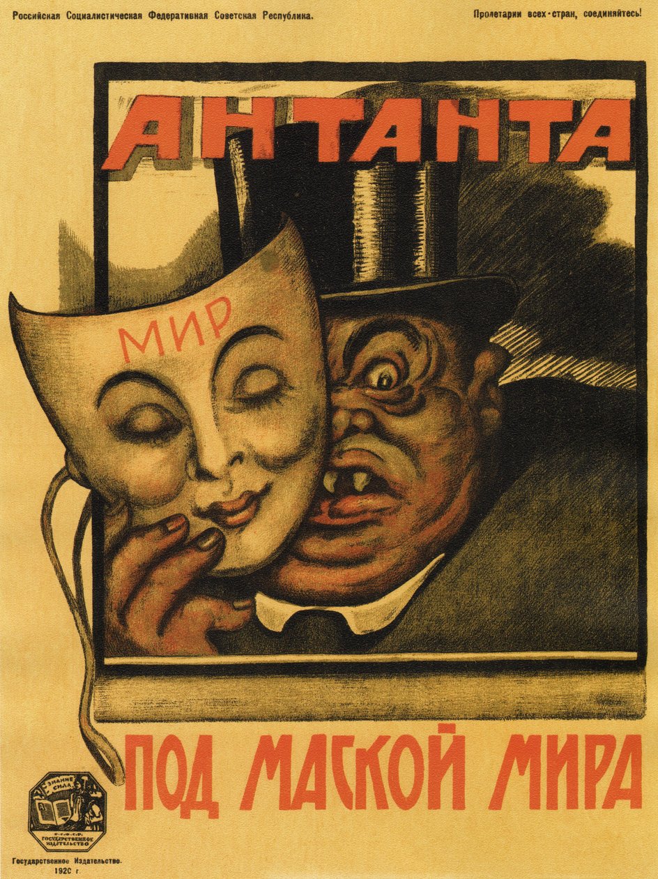 Entente under fredens maske plakat, 1920 av Deni