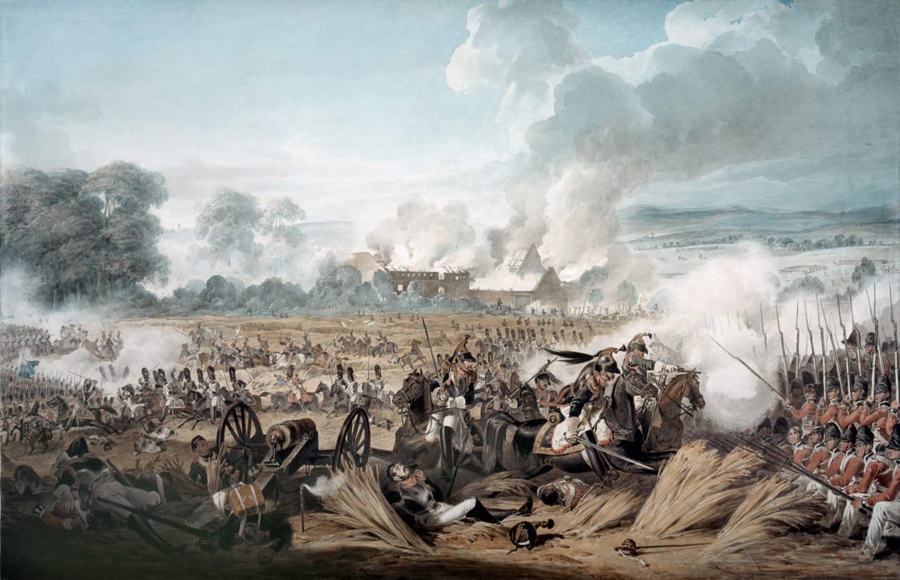 Angrep på de britiske torgene av fransk kavaleri i slaget ved Waterloo, 1815 av Denis Dighton
