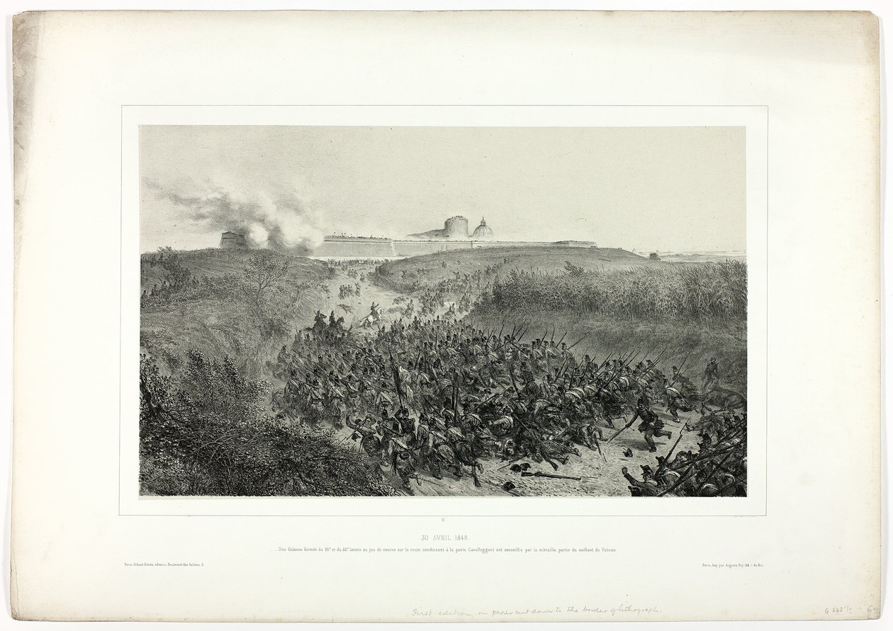 30. april 1849, fra Memories of Italy: Expedition to Roma av Denis Auguste Marie Raffet