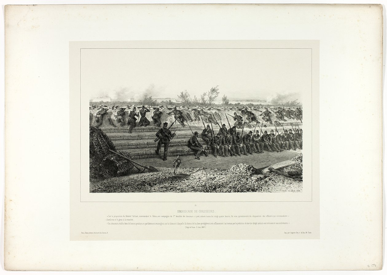 Lett infanteri-bakhold, fra Souvenirs of Italy: Roma Expedition av Denis Auguste Marie Raffet