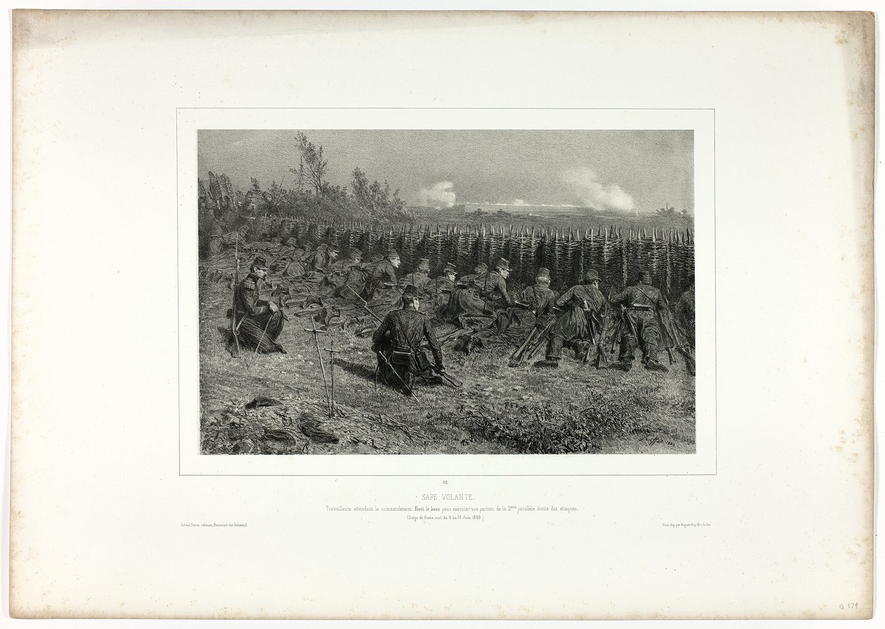 Reisende sappere, fra Souvenirs of Italy: Ekspedisjon fra Roma av Denis Auguste Marie Raffet