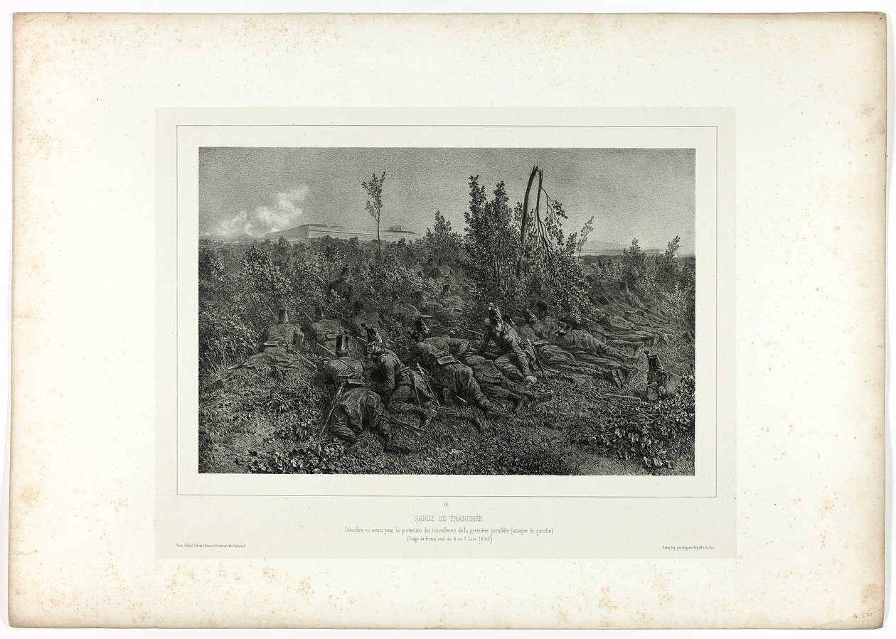 Grøftevakt, fra Souvenirs of Italy: Roma Expedition av Denis Auguste Marie Raffet
