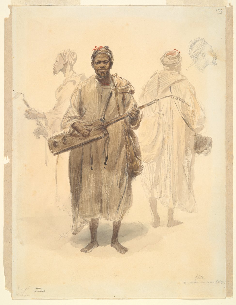 En maurisk gatemusiker? Tangier (en maurisk gatemusiker i Tangier) av Denis-Auguste-Marie Raffet