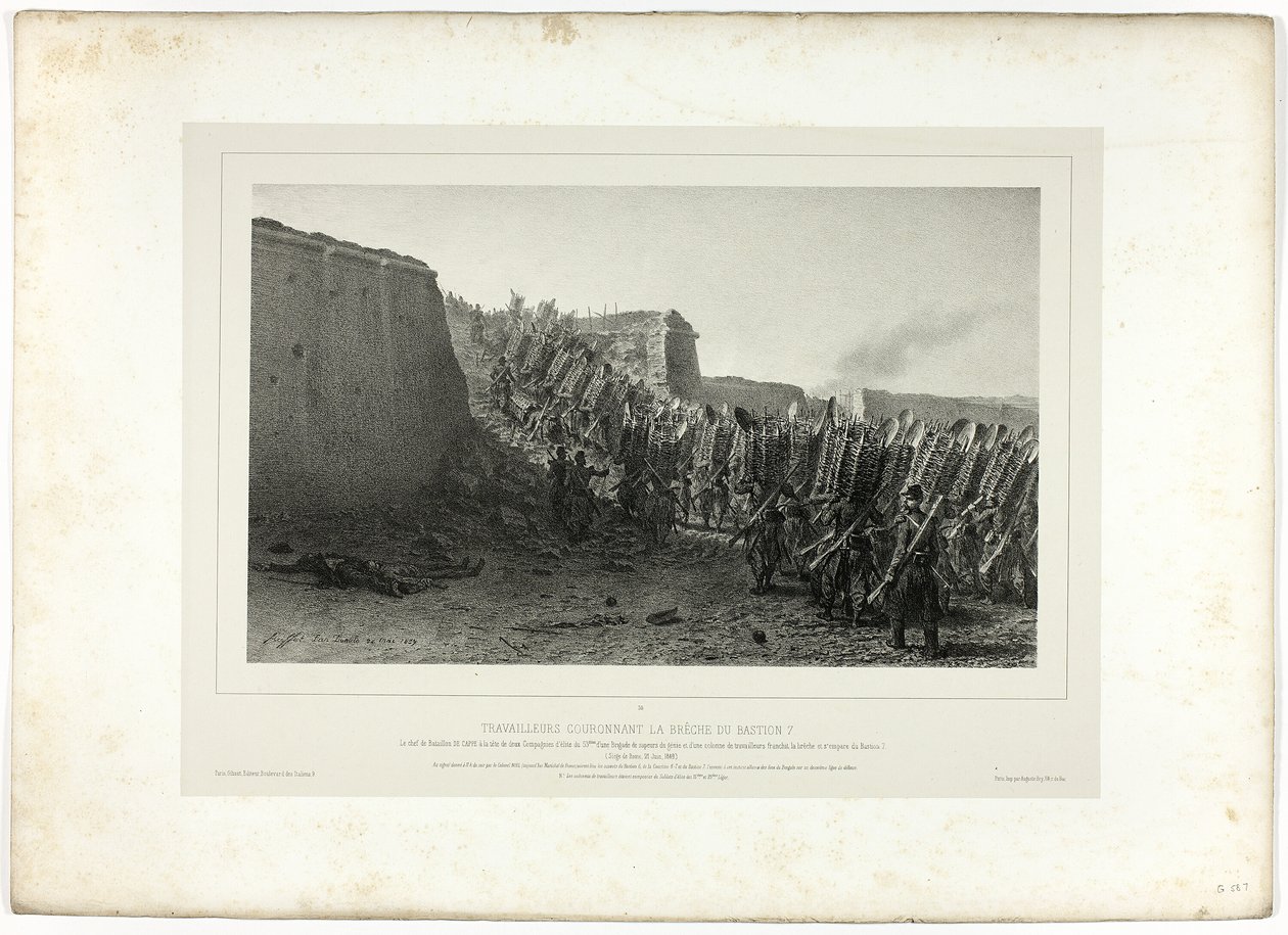 Workers Crowning the Breach of Bastion 7, fra Souvenirs d