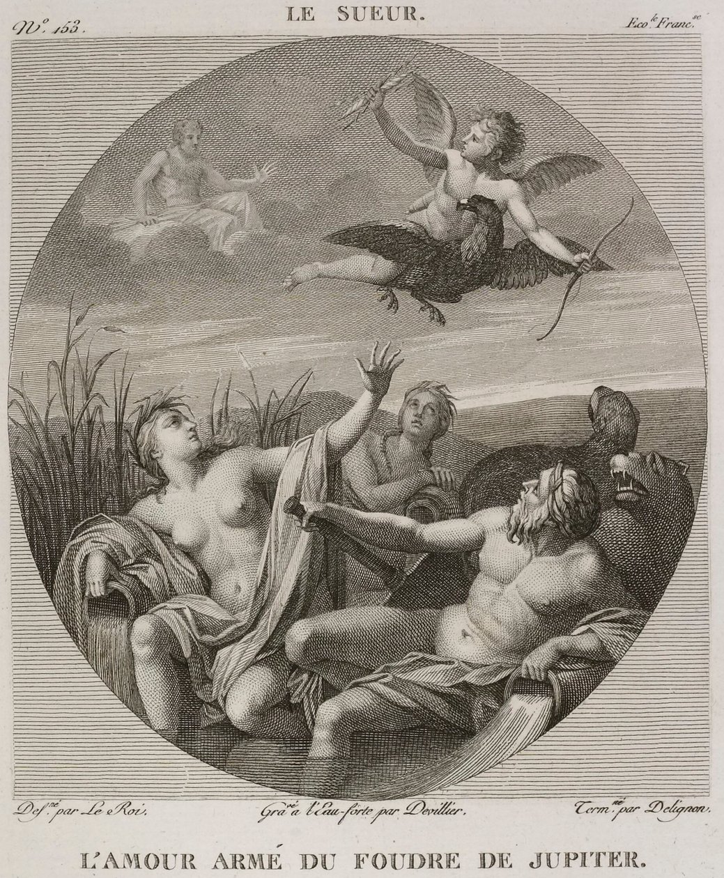 Denis-Sébastien Leroy, Devillier og Delignon - Kjærlighet bevæpnet med Jupiters torden, etter Eustache Le Sueur - 1802-1815 av Denis Sebastien Leroy