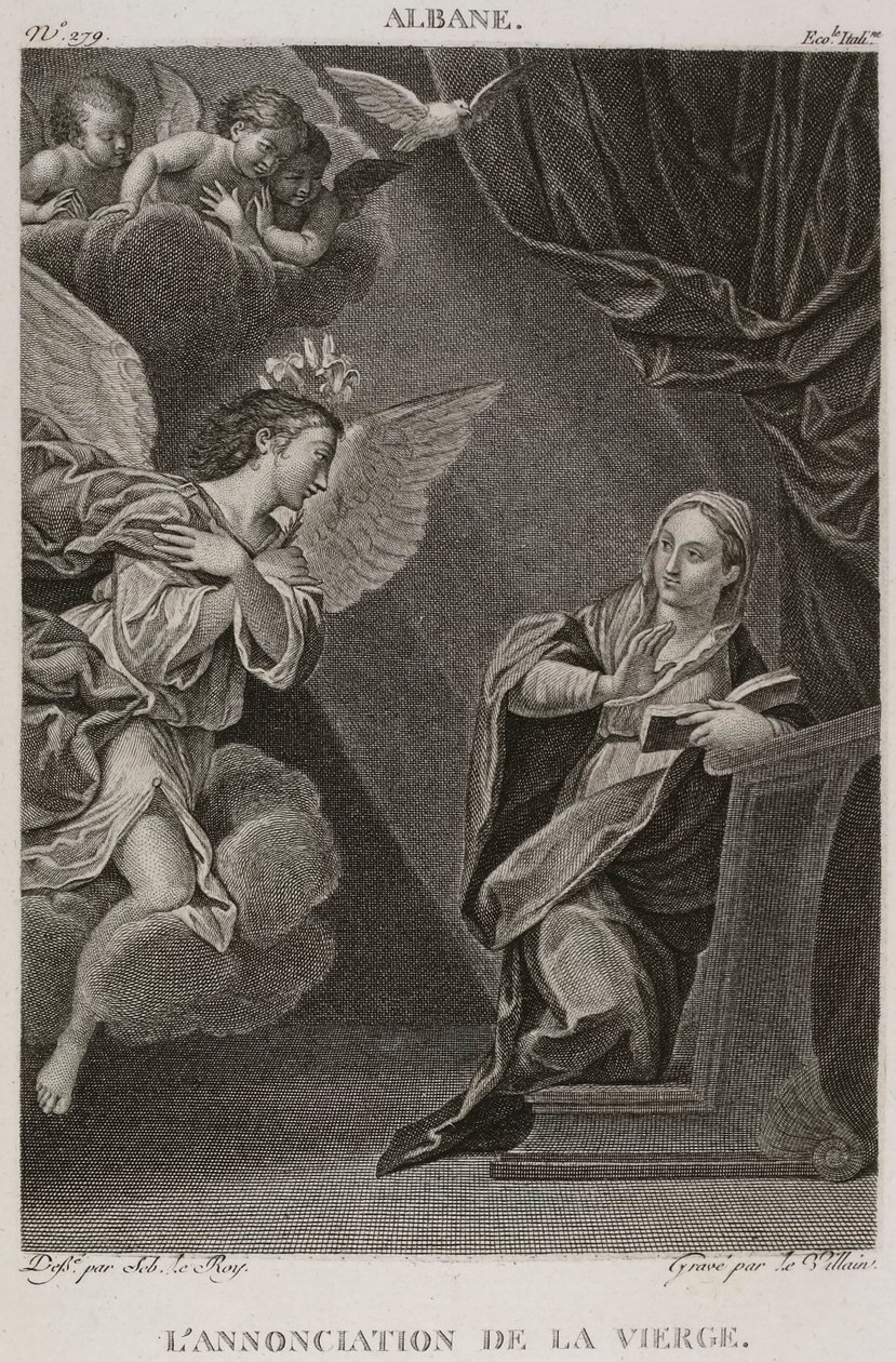 Denis-Sébastien Leroy og Le Villain - The Annunciation of the Virgin, etter Francesco Albani - 1802-1815 av Denis Sebastien Leroy