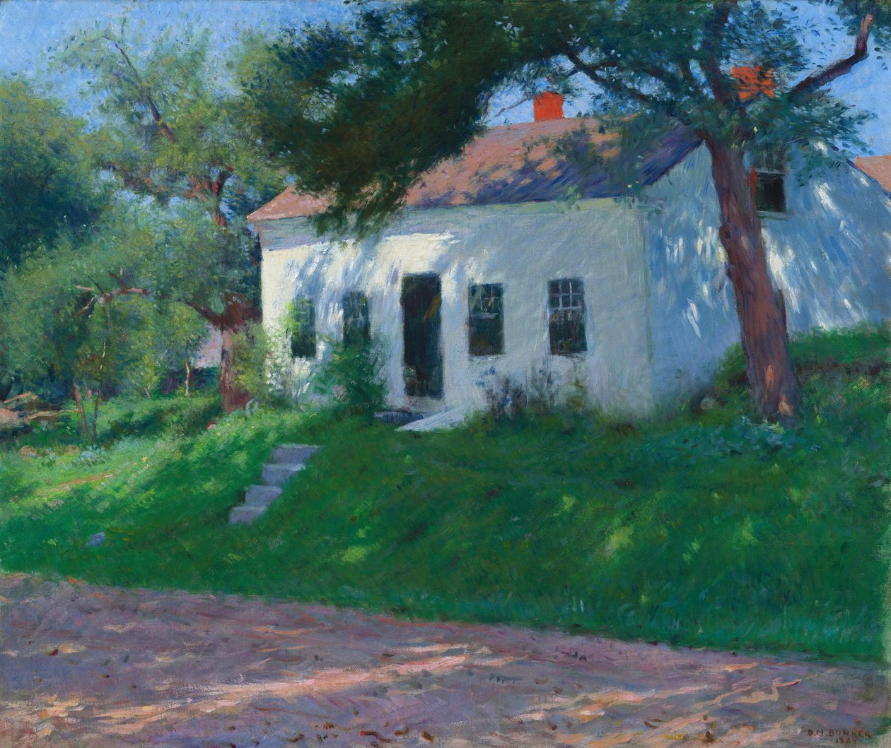Hytte ved veien, 1889. av Dennis Miller Bunker