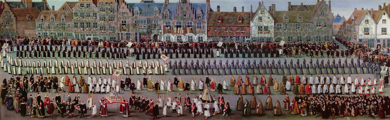 Ommegang i Brussel 31. mai 1615: Prosesjon av Notre Dame de Sablon av Denys van Alsloot
