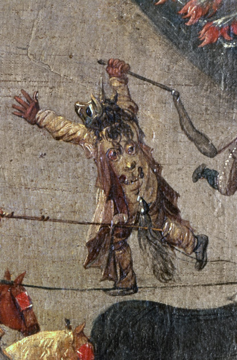 Erkehertuginne Isabellas triumf i Ommeganck i Brussel 31. mai 1615, detalj av en utkledd djevelfigur, 1615 av Denys van Alsloot