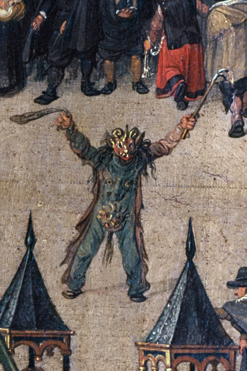 Erkehertuginne Isabellas triumf i Ommeganck i Brussel 31. mai 1615, detalj av en skikkelse i djeveldrakt, 1615 (detalj av 75629) av Denys van Alsloot
