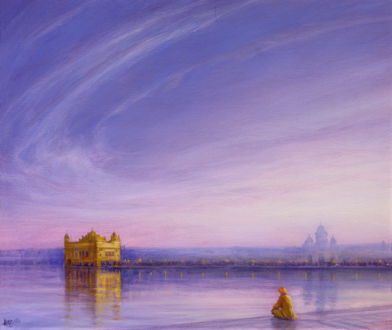 Kveld ved Det gylne tempel, Amritsar av Derek Hare