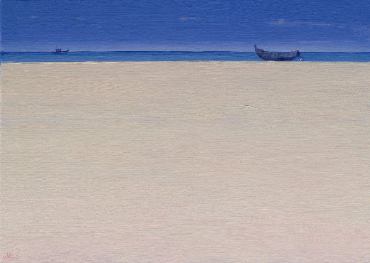 Fiskebåter i Puvar, Kerala av Derek Hare