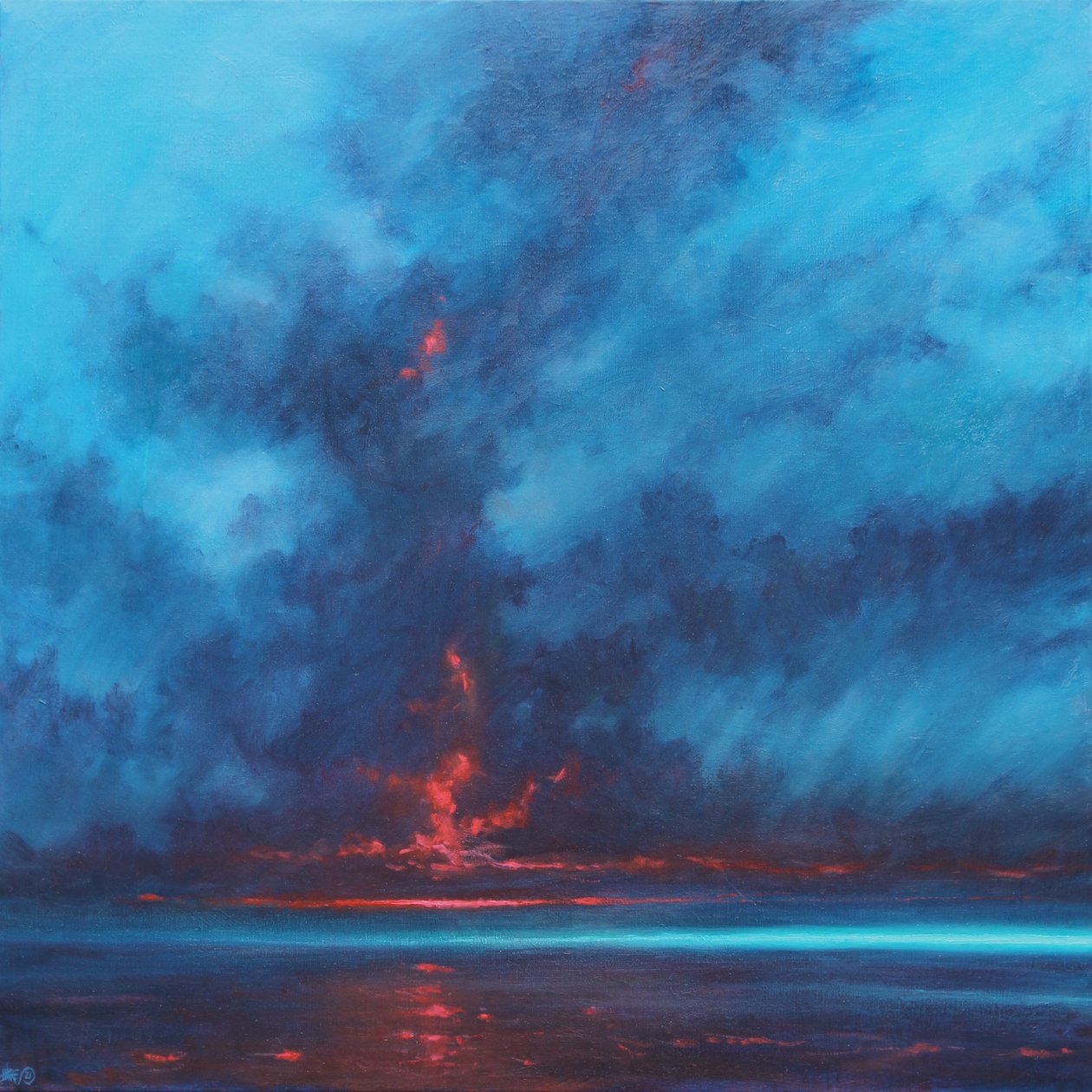 Sky Fire, 2021 (Oil on Canvas) av Derek Hare