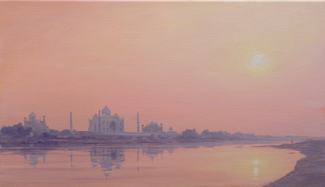 Solnedgang på Yamuna ( av Derek Hare