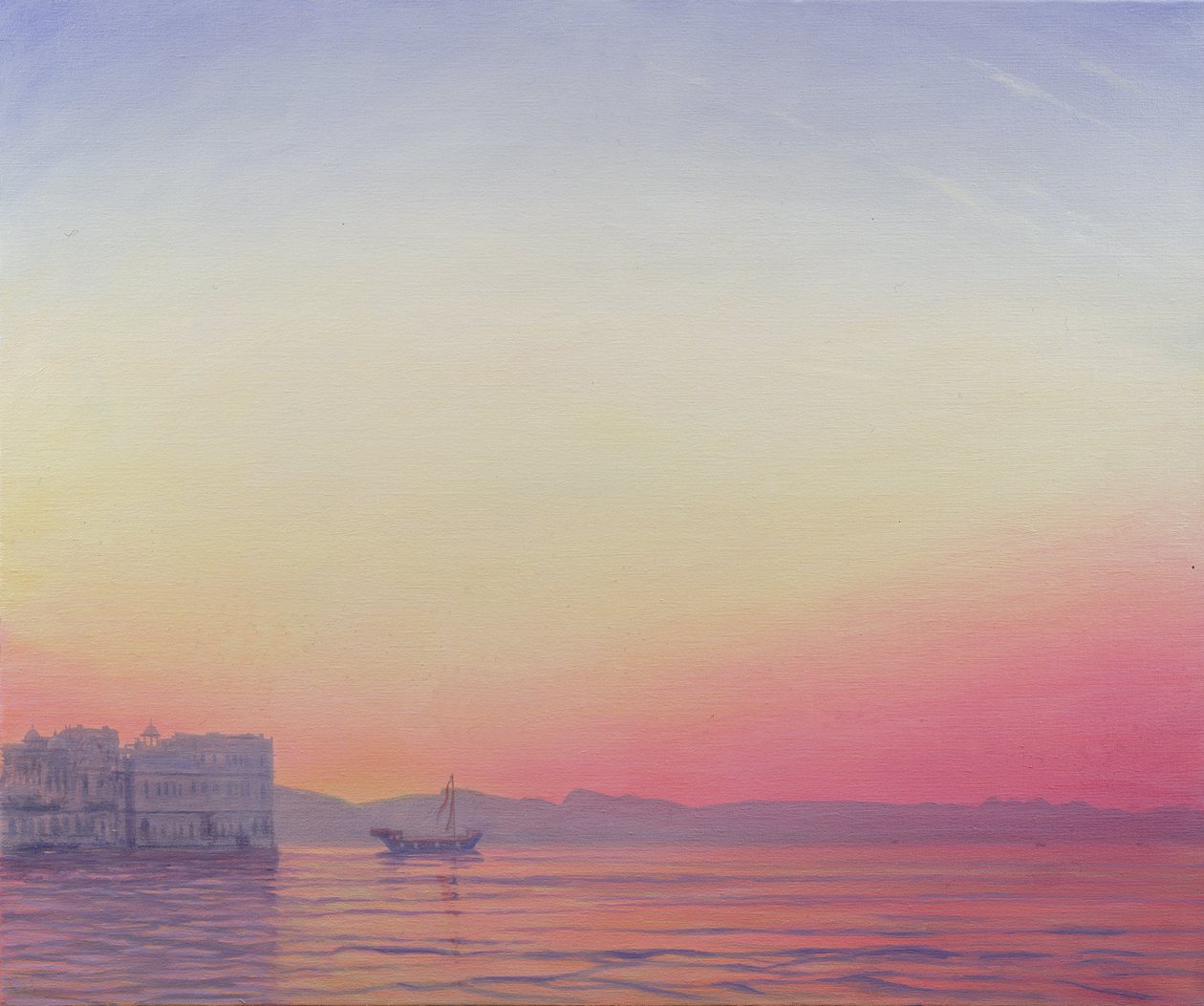 Solnedgang ved Lake Palace, Udaipur av Derek Hare