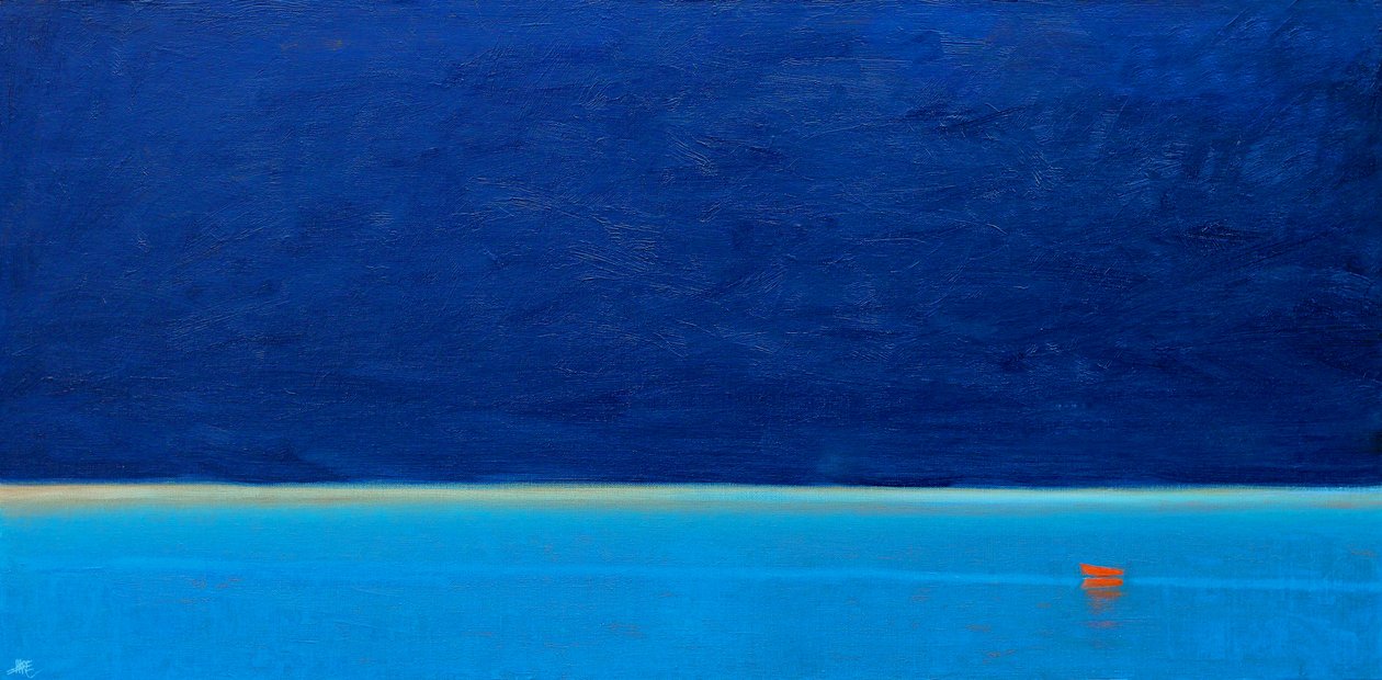 The Red Boat, 2012 (Olje på lerret) av Derek Hare