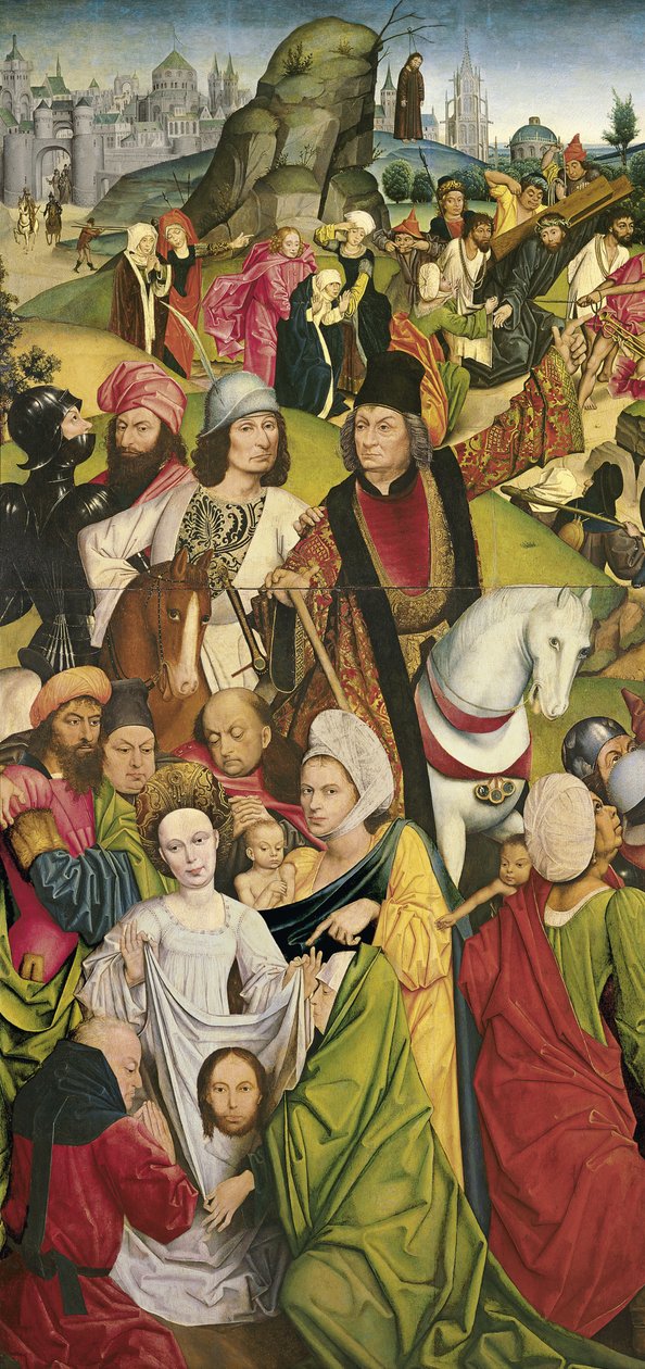 Saint Veronica og en gruppe riddere av Derick Baegert
