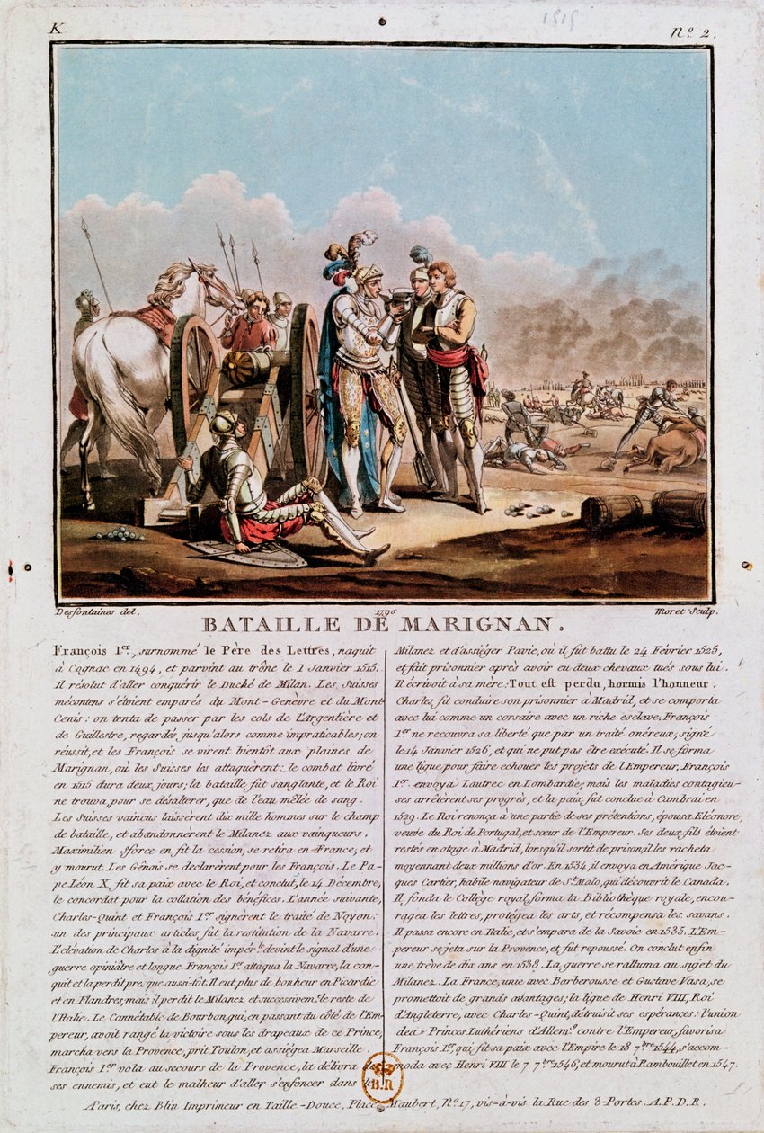 Episode av slaget ved Marignan, 14. september 1515, 1790 av Desfontaines