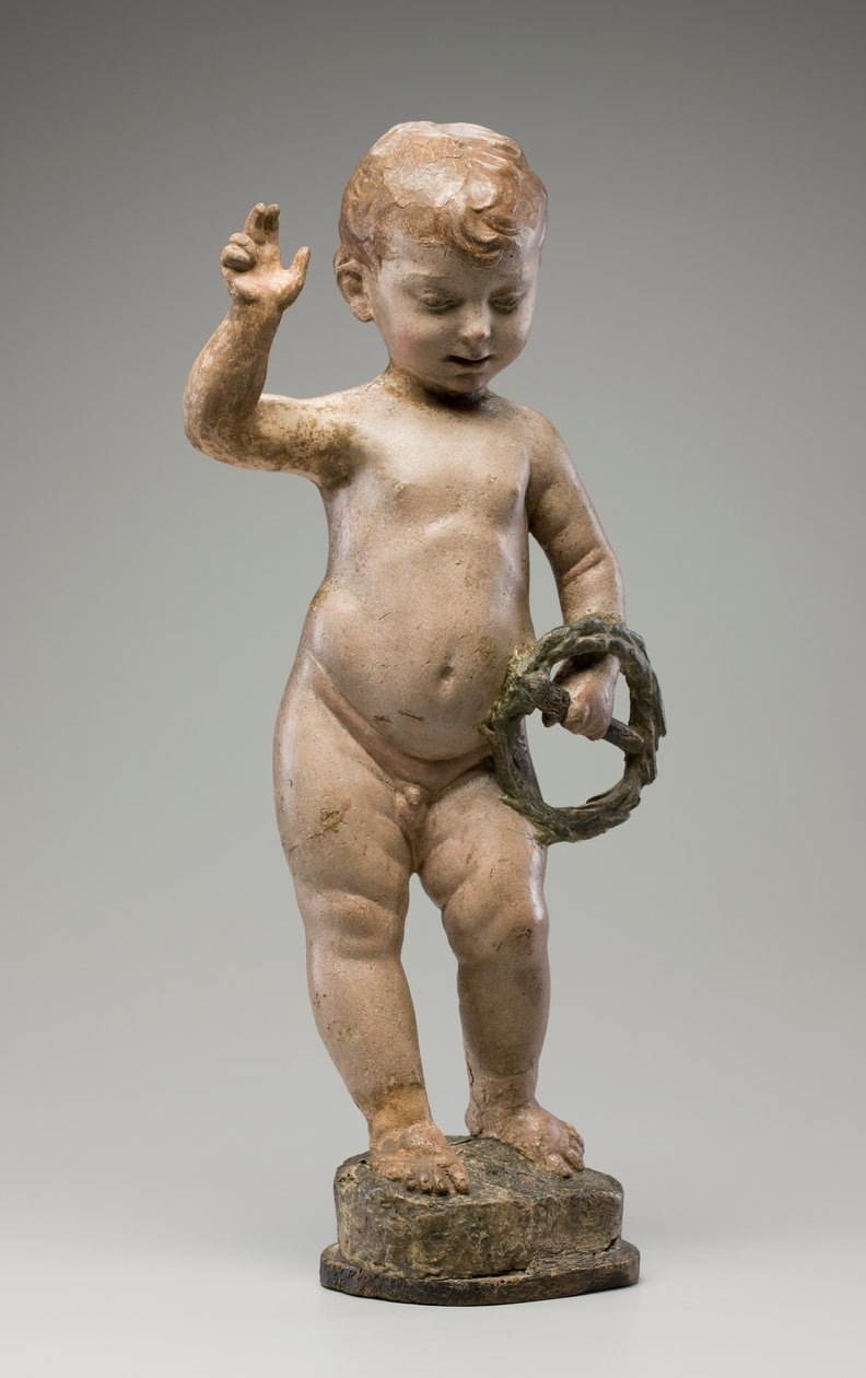 Christ Child (stukk med polykrom dekorasjon) av Desiderio da Settignano