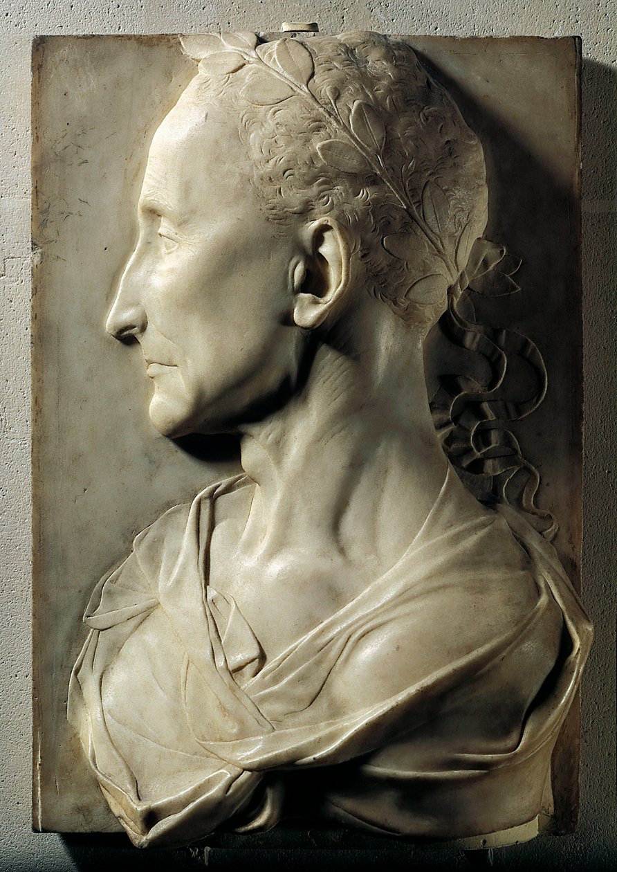 Profil av en Laure-mann en gang kjent som Jules Cesar. Marmorskulptur tilskrevet Desiderio Settignano (1428-1464). 1400-tallet. Louvre-museet, Paris av Desiderio da Settignano
