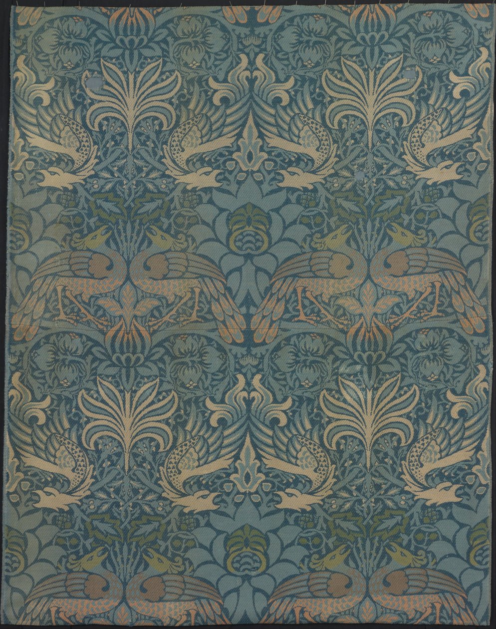 Panel med tittelen Peacock and Dragon av Designed by William Morris