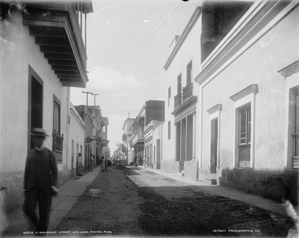 A Residence street, San Juan, Puerto Rico, ca. 1900 av Detroit Publishing Co.