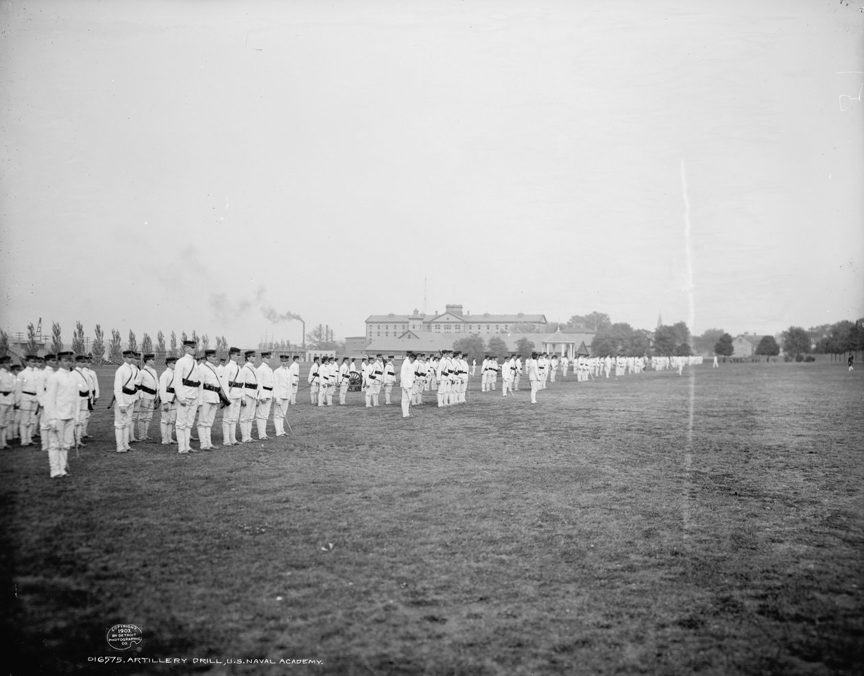 Artilleriøvelse, U.S. Naval Academy, Annapolis, Maryland, ca. 1903 av Detroit Publishing Co.