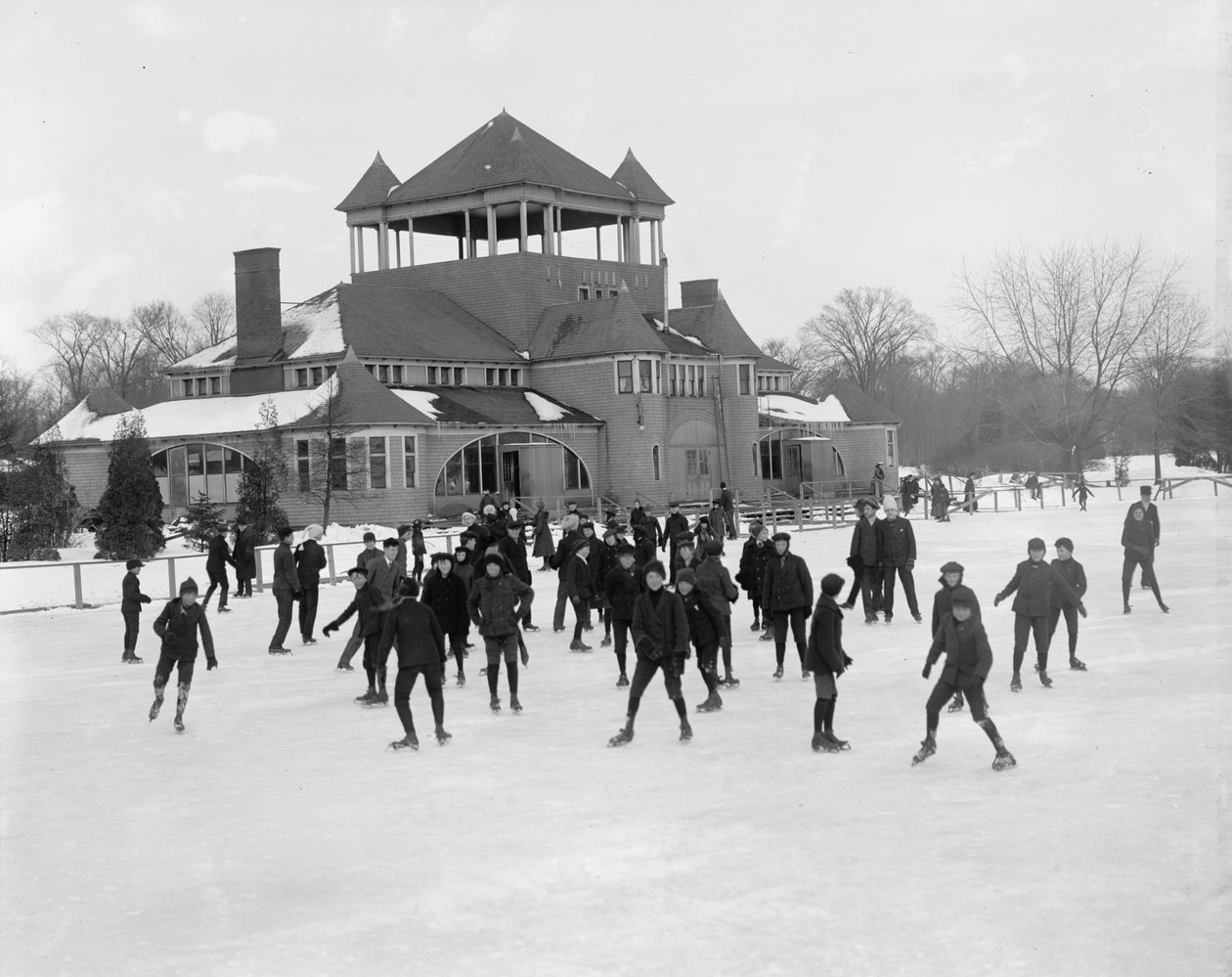 Detroit, Michigan, skøyter på Belle Isle, ca. 1890-1910 av Detroit Publishing Co.