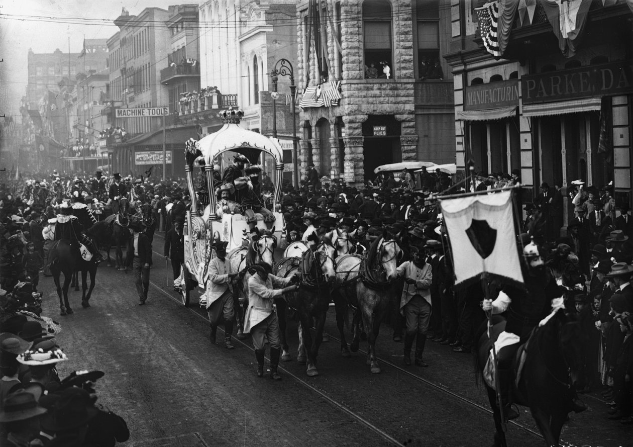 Mardi Gras-dagen, Rex passerer Camp Street, New Orleans, ca. 1900-06 av Detroit Publishing Co.