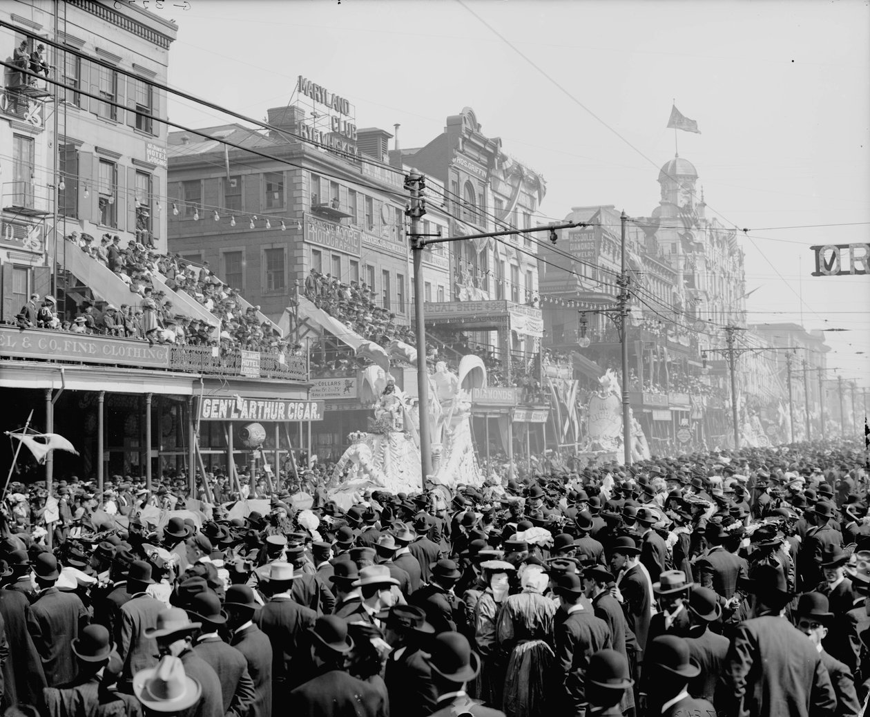 New Orleans, Louisiana, Mardi Gras Day, the Red Pageant, ca. 1890-1910 av Detroit Publishing Co.